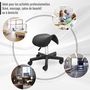 Voir la diapositive 6 : HOMCOM HOMCOM Tabouret de massage tabouret selle ergonomique pivotant 360° hauteur réglable revêtement synthétique noir