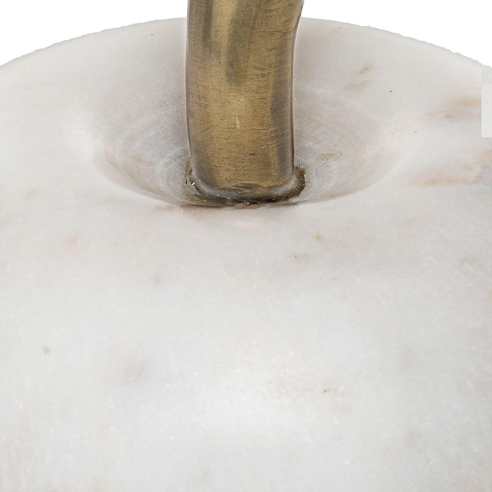 Voir la diapositive 2 : ATMOSPHERA Pomme déco en marbre  sublima  13cm blanc