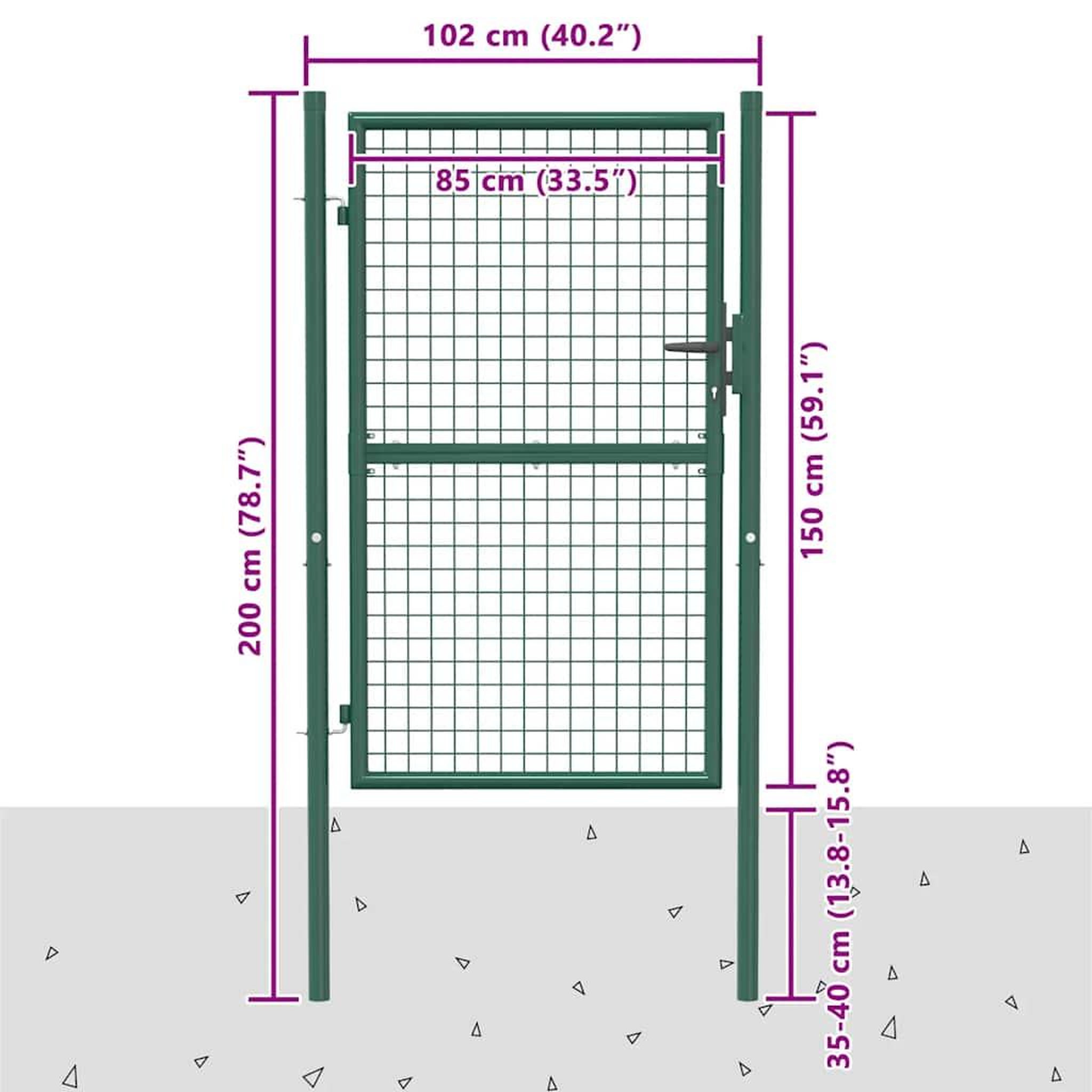 Voir la diapositive 6 : VIDAXL Portail de cloture en acier 100x150 cm vert