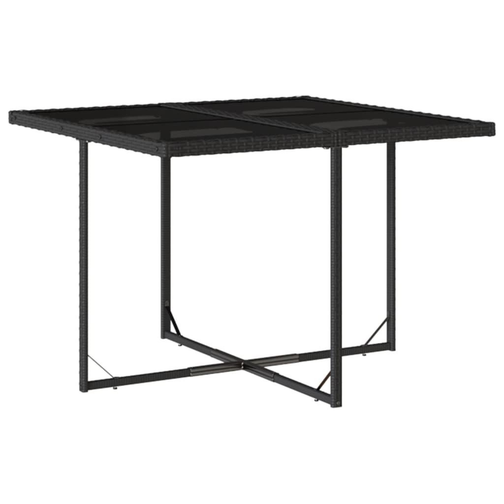 Voir la diapositive 4 : VIDAXL Ensemble a manger de jardin coussins 5pcs Noir Resine tressee