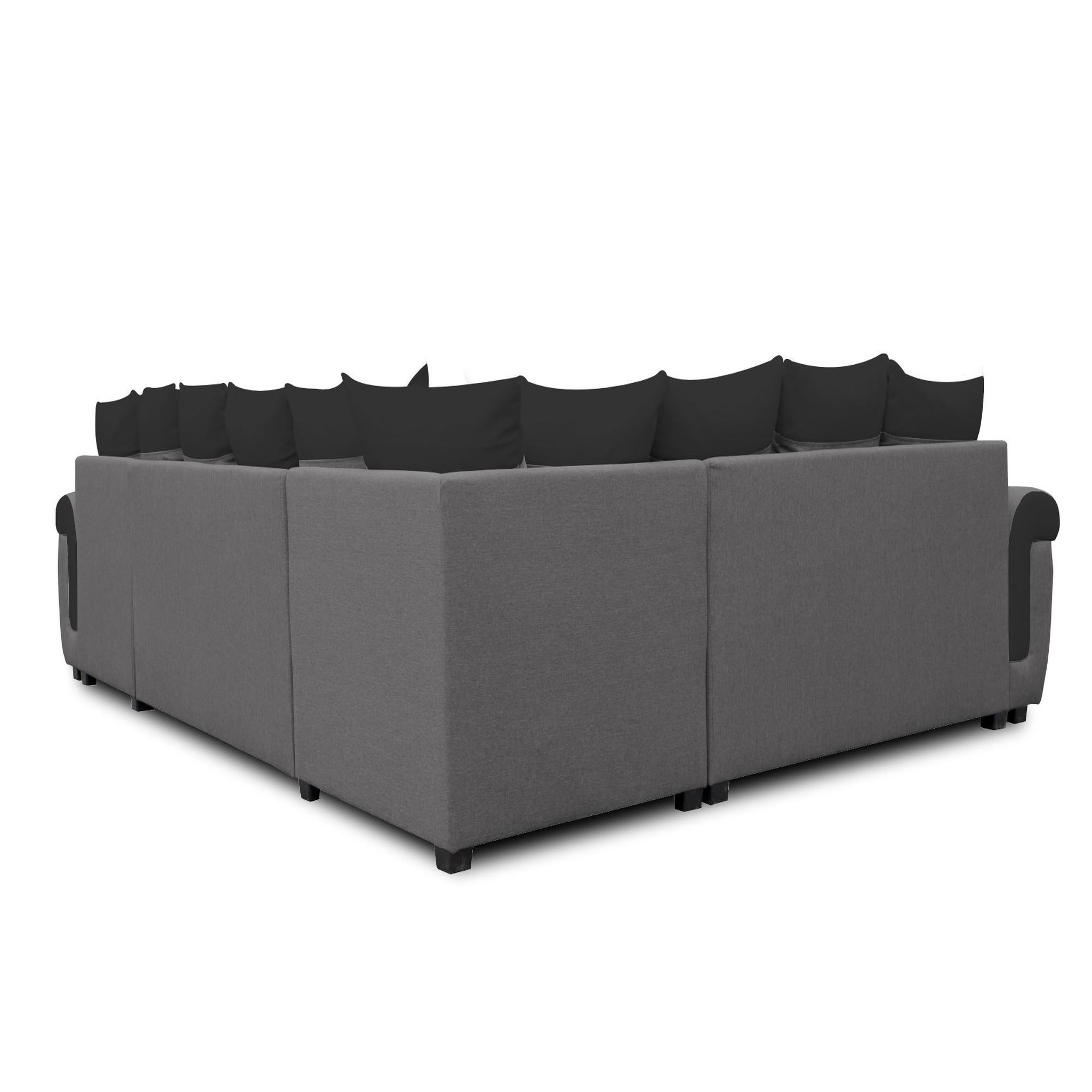 Voir la diapositive 5 : BEST MOBILIER Henry - canapé panoramique d'angle réversible - 7 places - convertible avec coffre - en tissu et pu