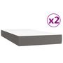 Voir la diapositive 5 : VIDAXL Sommier a lattes de lit avec matelas Gris 200x200 cm Similicuir