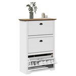 VIDAXL Etagere a chaussures BODO blanc et marron 80x35x118 cm