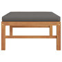 Voir la diapositive 3 : VIDAXL Repose-pied avec coussin gris fonce Bois de teck massif