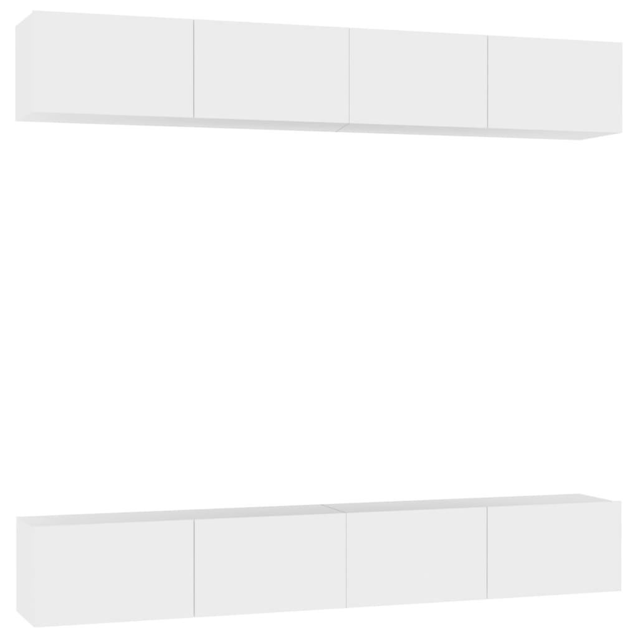 Voir la diapositive 2 : VIDAXL Meubles TV 4 pcs Blanc 100x30x30 cm Bois d'ingenierie