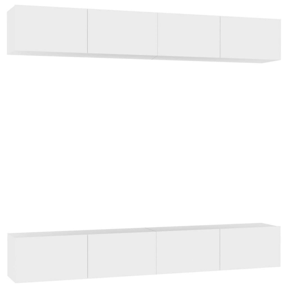 VIDAXL Meubles TV 4 pcs Blanc 100x30x30 cm Bois d'ingenierie