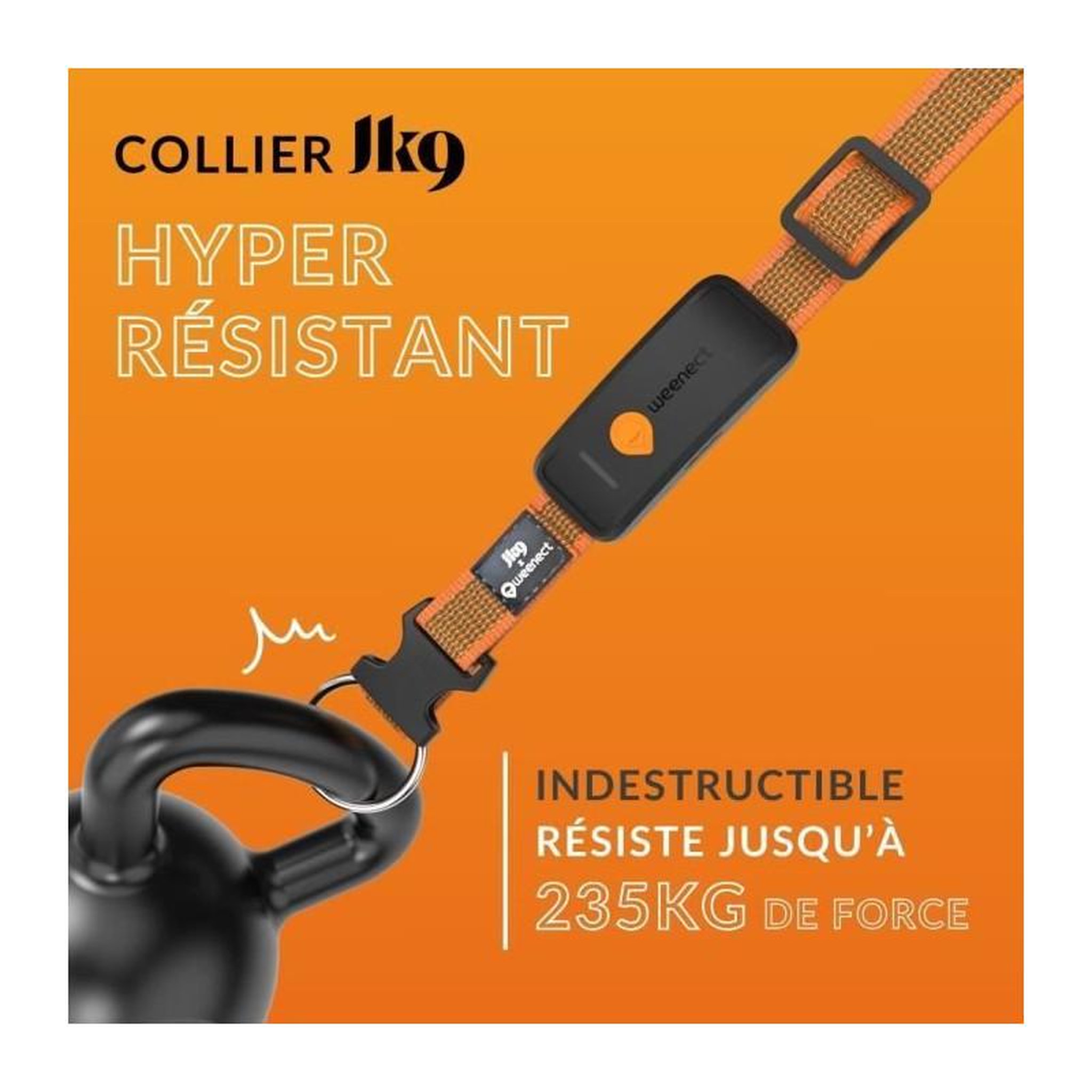 Voir la diapositive 2 : WEENECT Collier GPS pour chien - WEENECT Chien XT - Antenne XL - Etanche - Collier Julius-K9 - Fonctionne avec abonnement - Orange