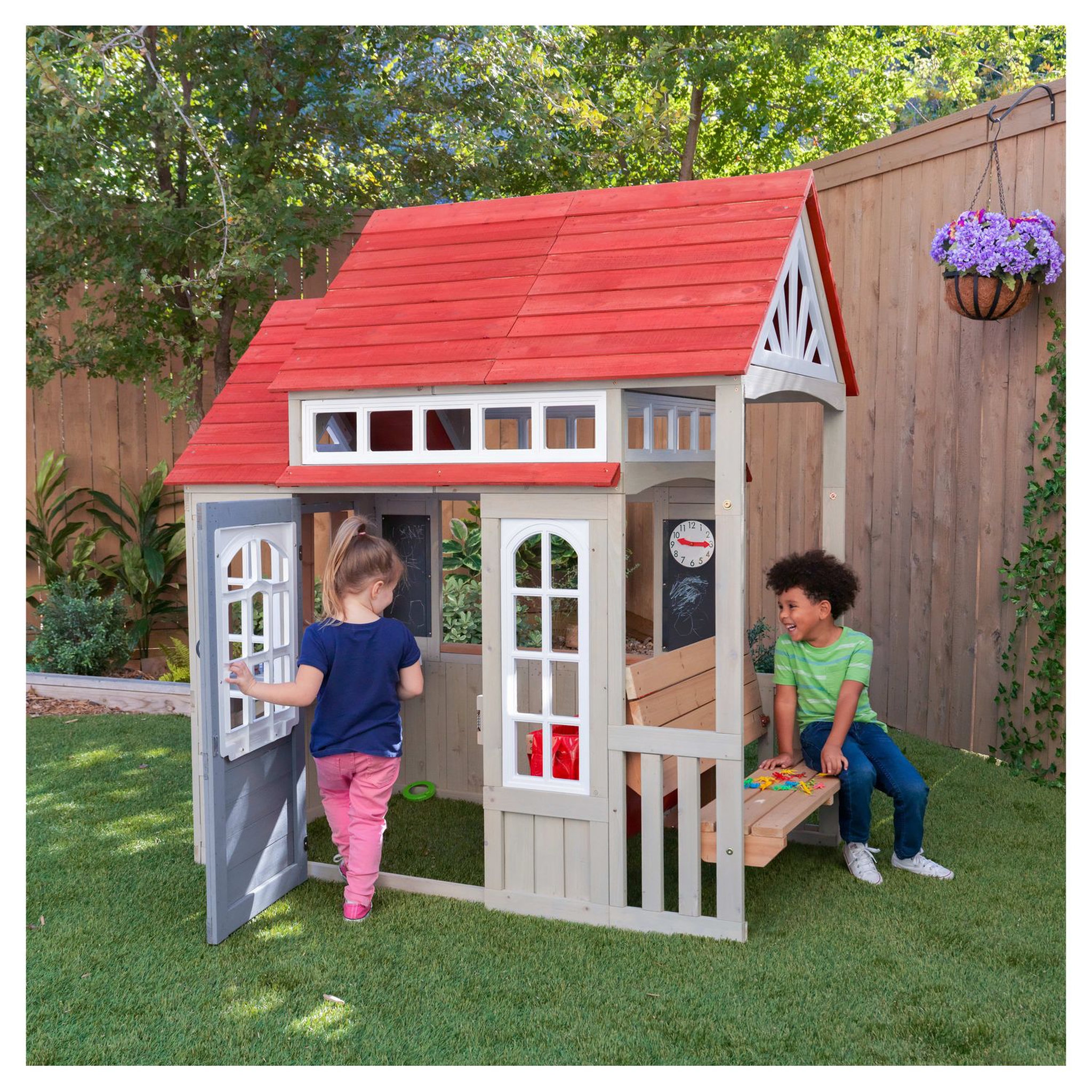 Voir la diapositive 6 : Kidkraft cabane de jardin enfant en bois Braewood 