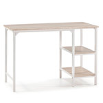 VS VENTA-STOCK Bureau Colón Blanc,Table pour PC, 2 Rayons, Style Industriel, 110 cm Longueur