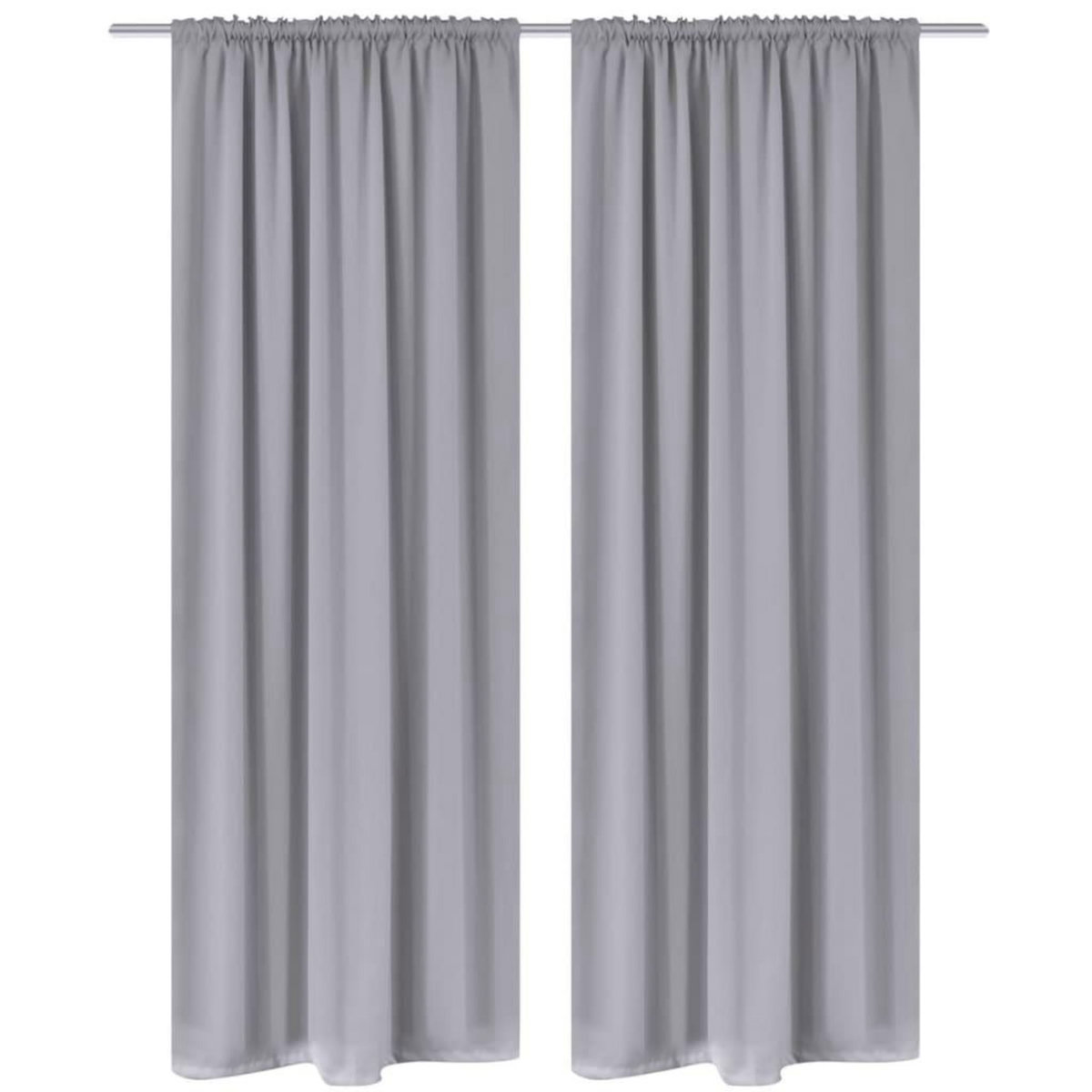 VIDAXL Rideaux occultants a fentes 2 pcs Gris 135 x 245 cm
