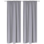 VIDAXL Rideaux occultants a fentes 2 pcs Gris 135 x 245 cm