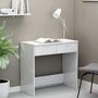 Voir la diapositive 1 : VIDAXL Bureau Blanc brillant 80x40x75 cm Agglomere