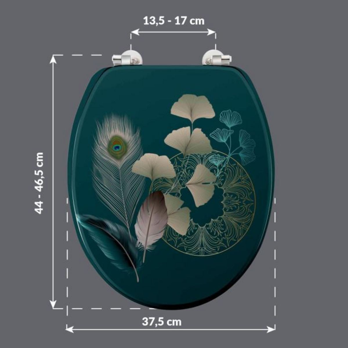 Paris Prix Abattant WC Imprimé  Ginkoblue  45cm Vert Foncé