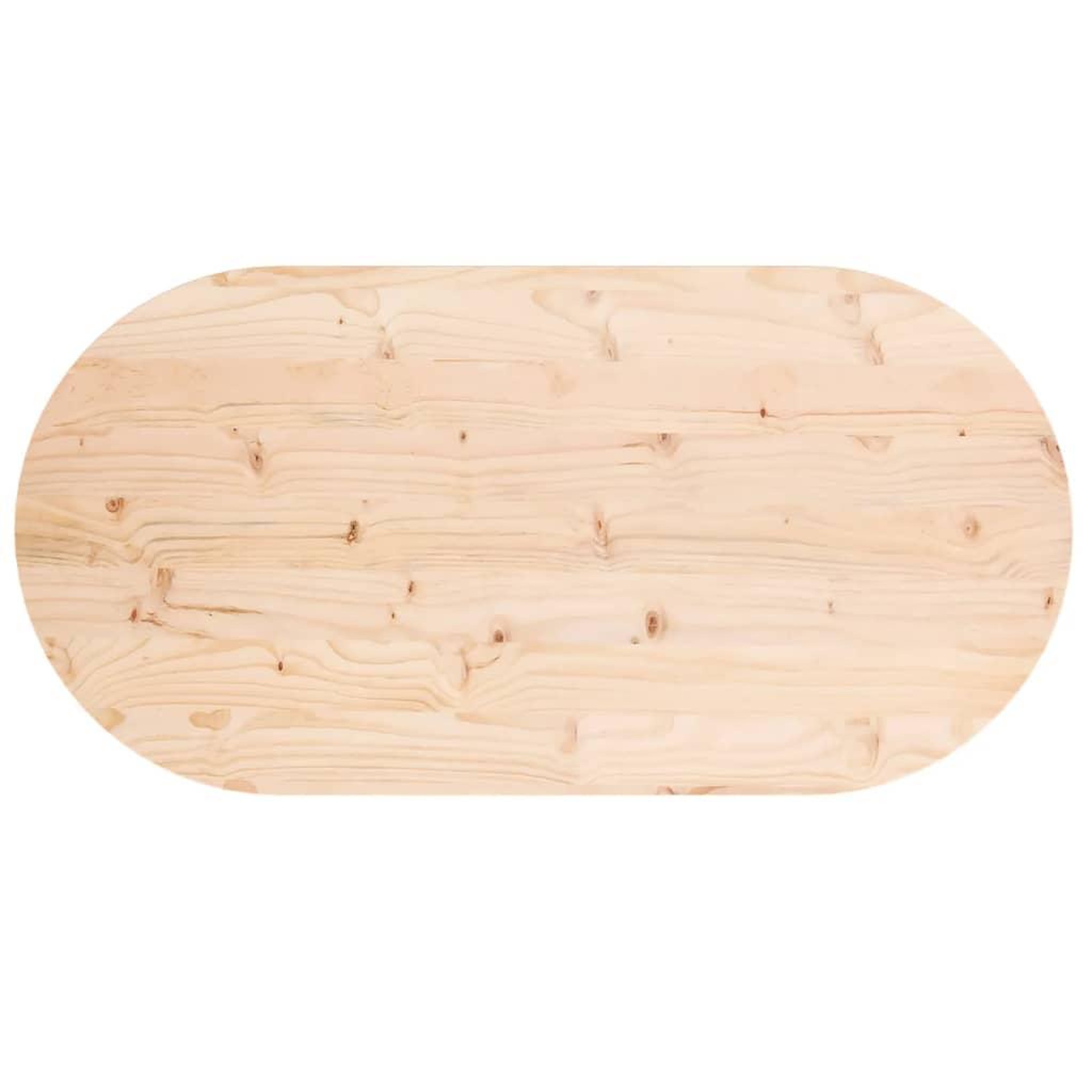 Voir la diapositive 4 : VIDAXL Dessus de table 100x50x2,5 cm bois de pin massif ovale