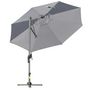 Voir la diapositive 5 : OUTSUNNY Parasol déporté octogonal parasol LED inclinable pivotant manivelle piètement acier dim. Ø 3 x 2,48H m gris