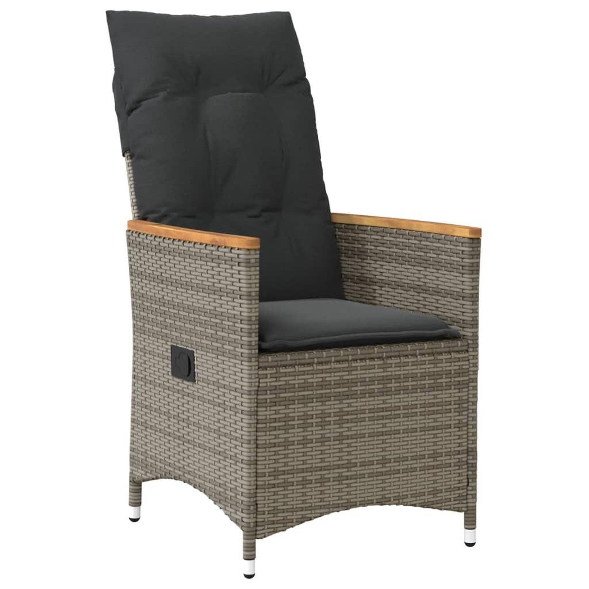 Voir la diapositive 4 : VIDAXL Ensemble de bistro 3 pcs avec coussins gris resine tressee