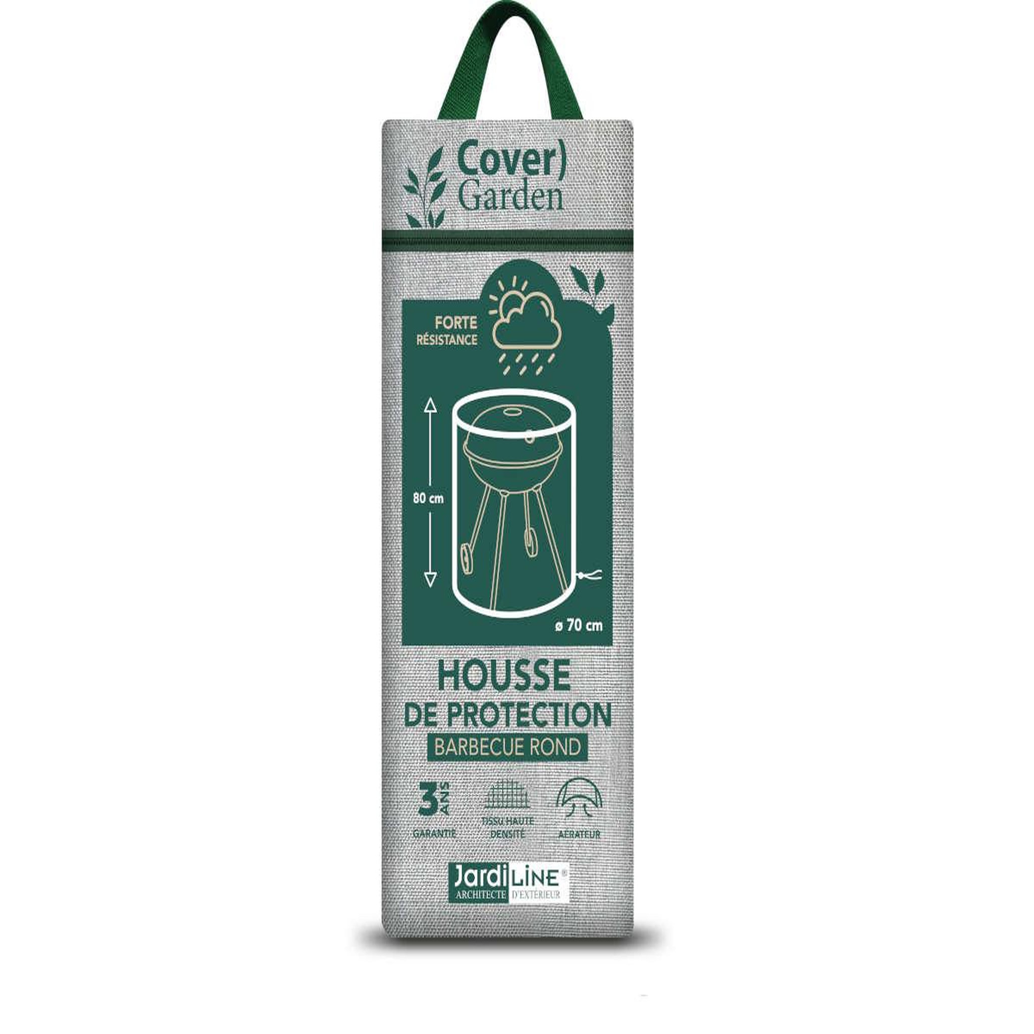 Jardiline Housse de protection cover garden pour barbecue rond - ø70 x 80 cm - jardiline
