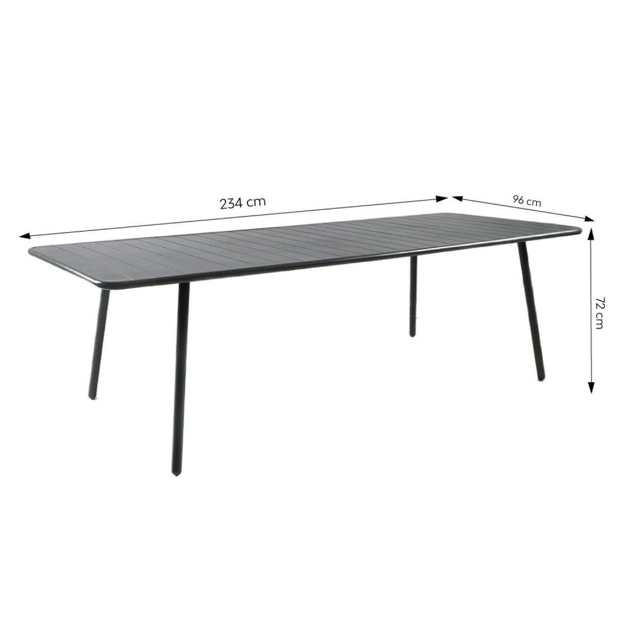 CONCEPT USINE Table de jardin 10-12 places 234cm gris foncé BERGAME