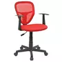 IDIMEX Chaise de bureau pour enfant STUDIO fauteuil pivotant et ergonomique avec accoudoirs, siège à roulettes hauteur réglable, mesh rouge