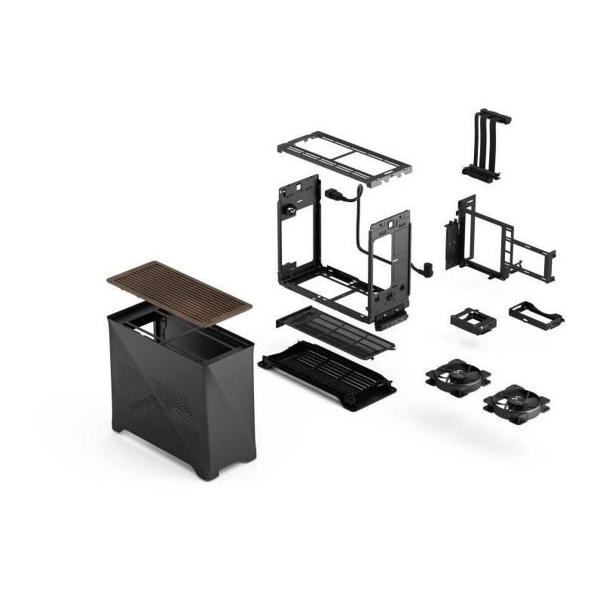 Fractal Design Boîtier PC - FRACTAL DESIGN - Era 2 Charcoal - m-ITX, 2 ventilateurs 120mm, USB3.1 Type C, Carte riser PCIe 4.0