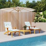 VIDAXL Coussins de chaise longue lot de 2 motif de feuilles