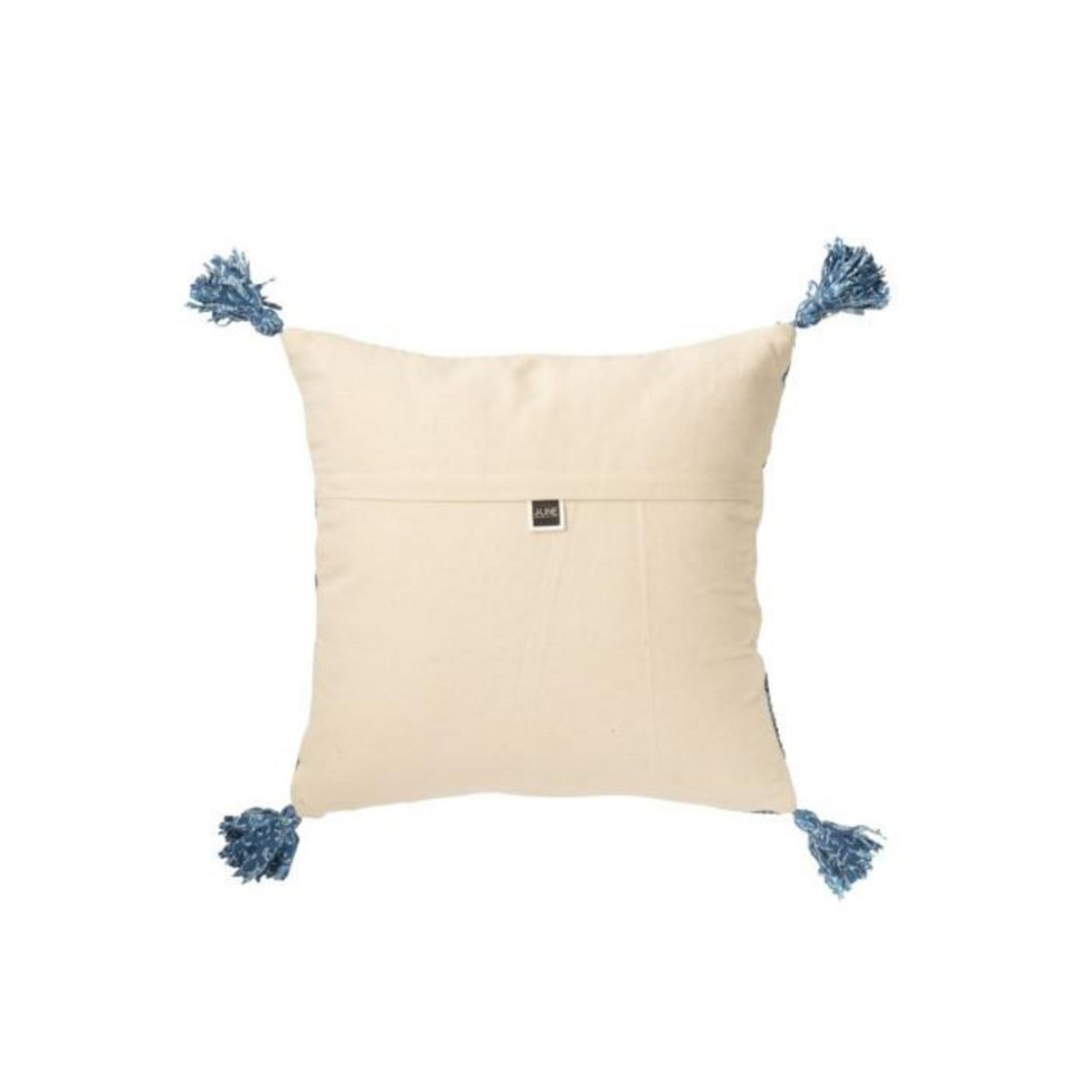 Paris Prix Coussin Déco en Jute  Losanges  45x45cm Naturel & Bleu
