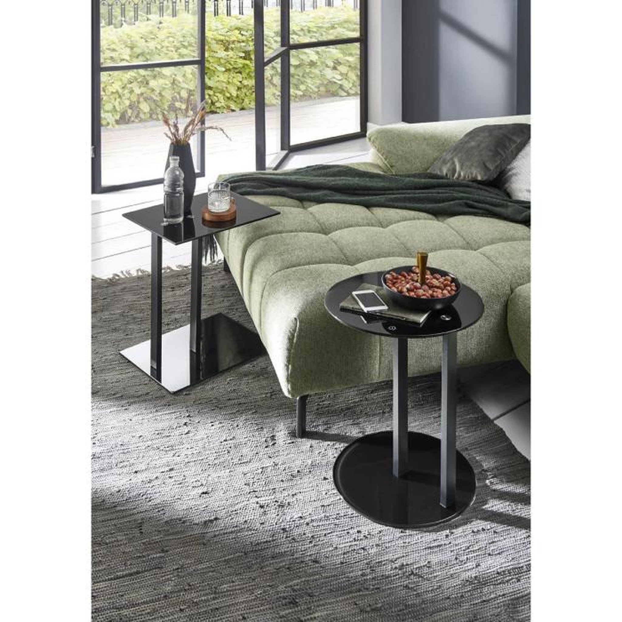 Voir la diapositive 6 : Paris Prix Table d'Appoint Design  Epox  50cm Noir