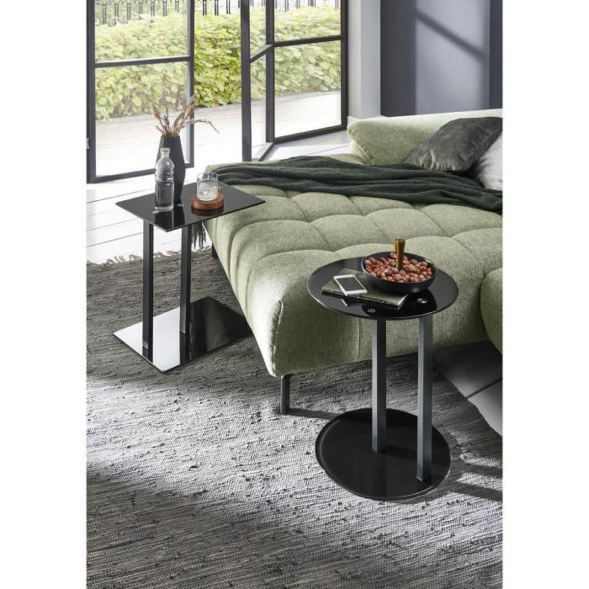 Paris Prix Table d'Appoint Design  Epox  50cm Noir