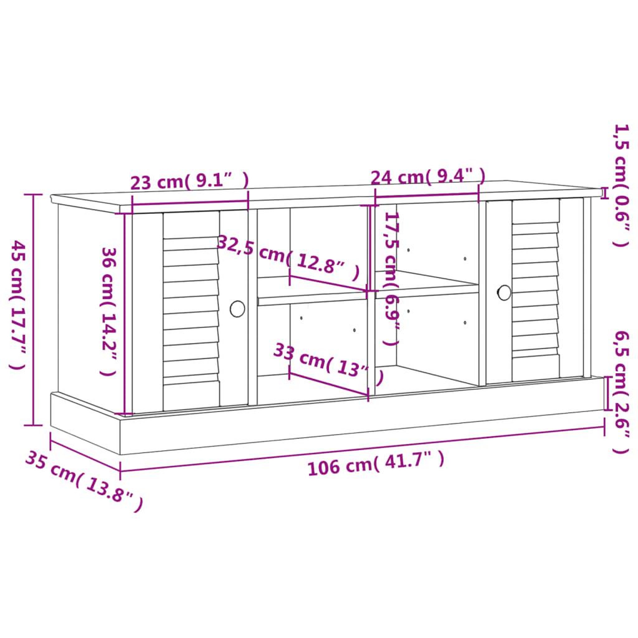 Voir la diapositive 6 : VIDAXL Banc a chaussures VIGO gris 106x35x45 cm bois massif de pin