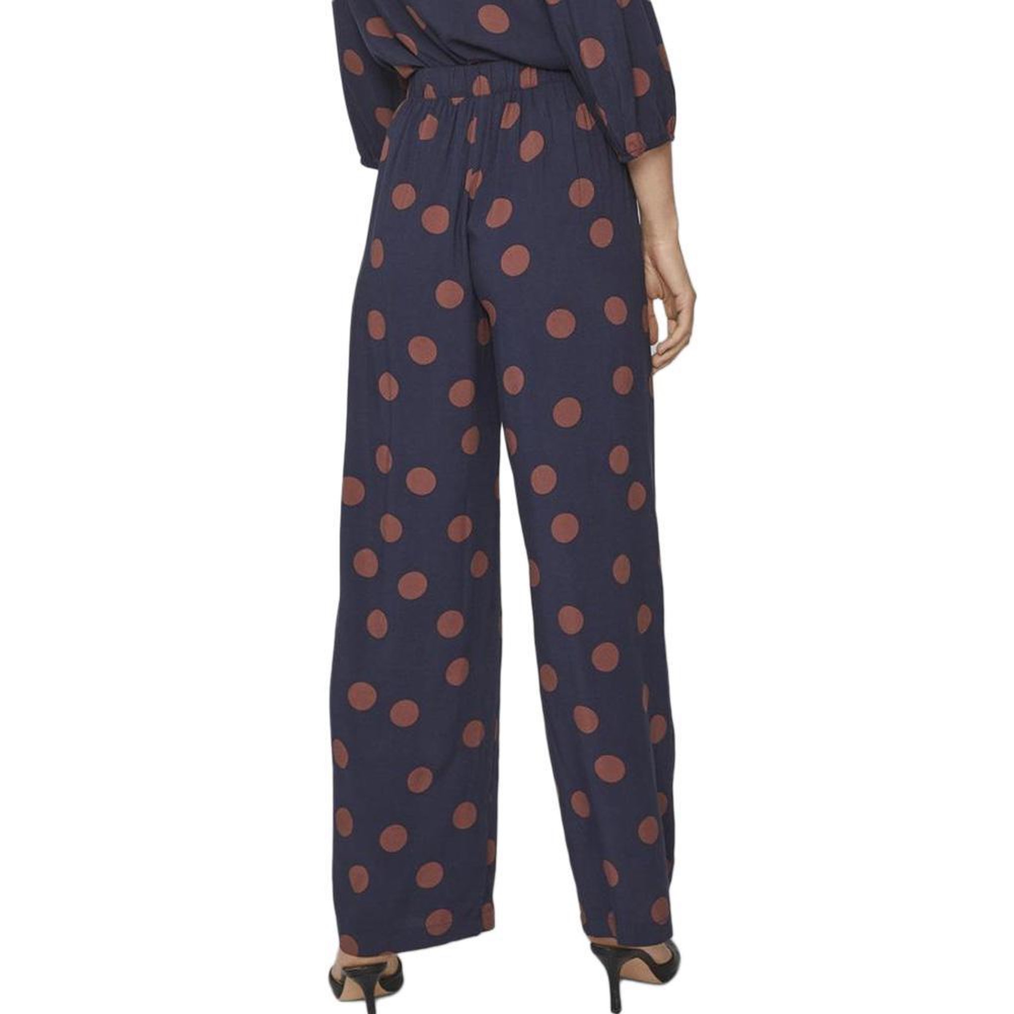 Voir la diapositive 2 : Vila Pantalon fluide Marine Femme Vila Rosa