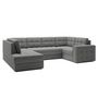 Voir la diapositive 4 : BEST MOBILIER Nappa - canapé panoramique d'angle droit 7 places convertible avec coffre en velours
