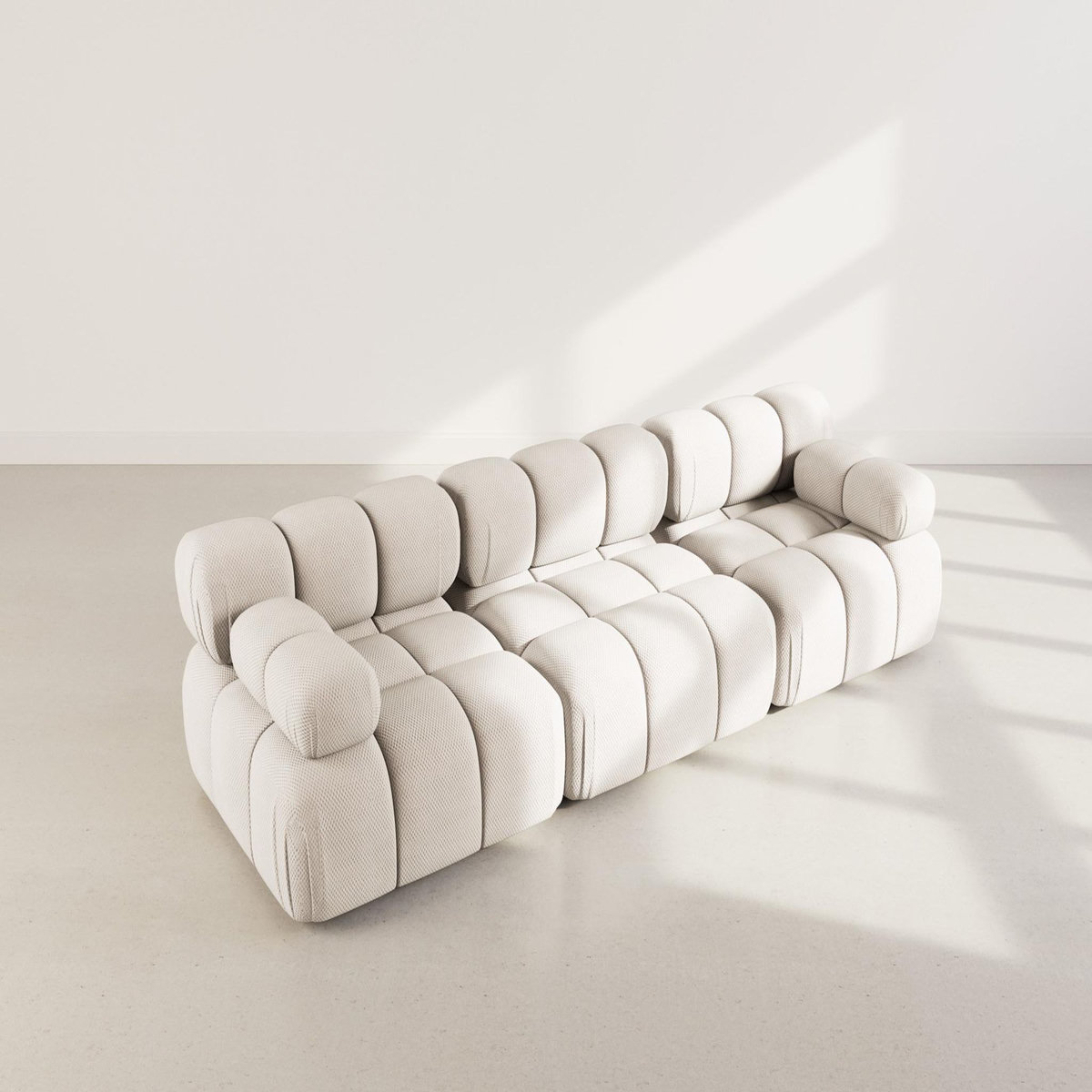 LISA DESIGN Ruby - canapé droit modulable 3 places en velours texturé