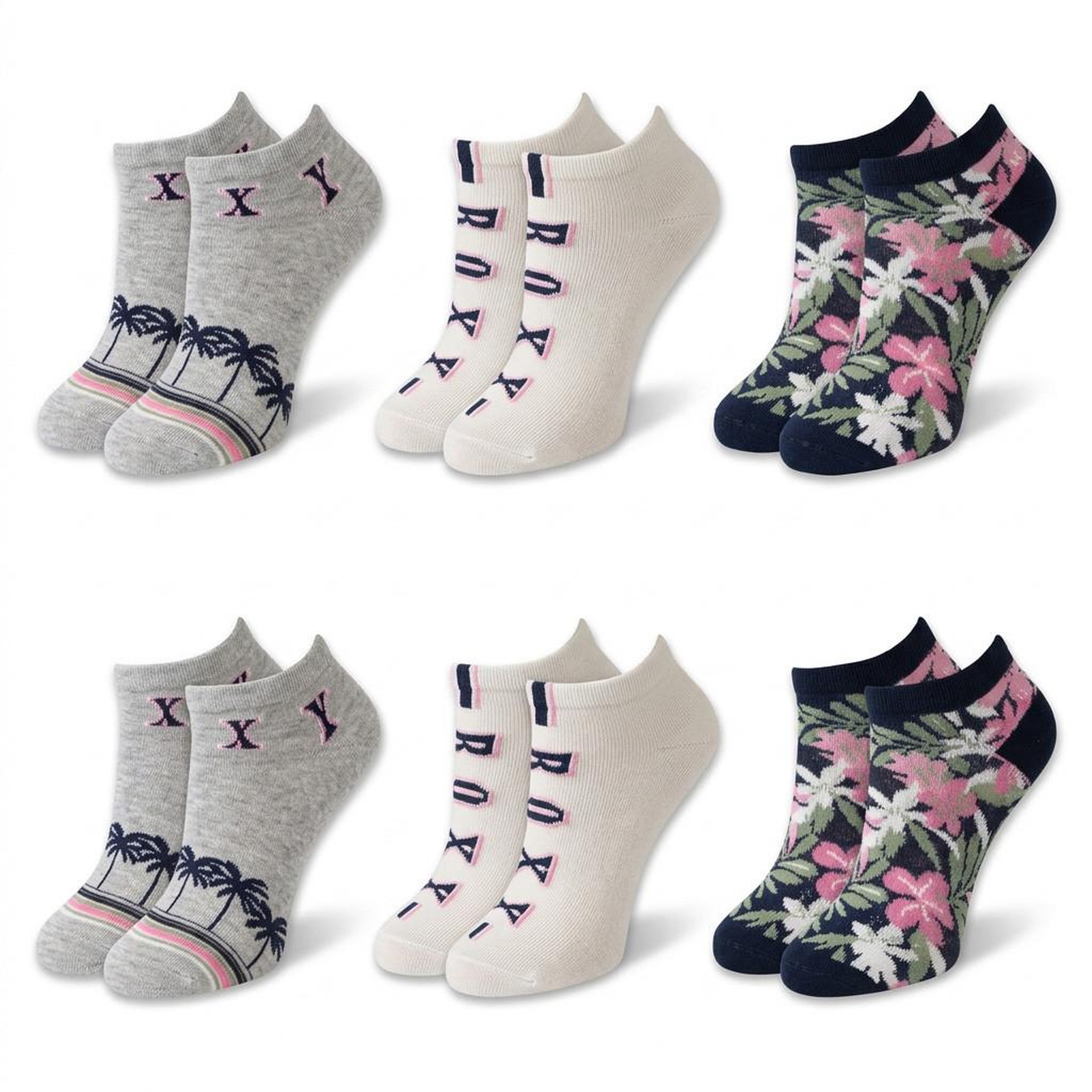 Voir la diapositive 1 : ROXY Roxy chaussettes fille sneaker pack 6 (lot) - coton respirant