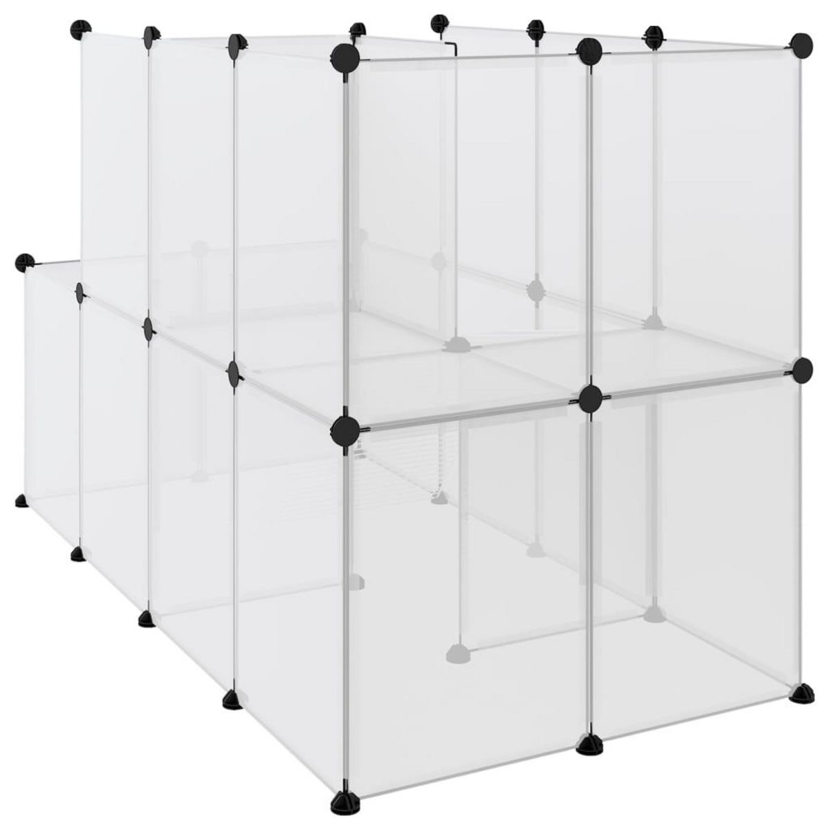 VIDAXL Cage pour petits animaux Transparent 142x74x93 cm PP et Acier