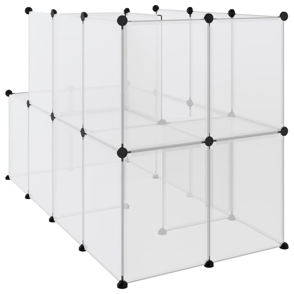 VIDAXL Cage pour petits animaux Transparent 142x74x93 cm PP et Acier