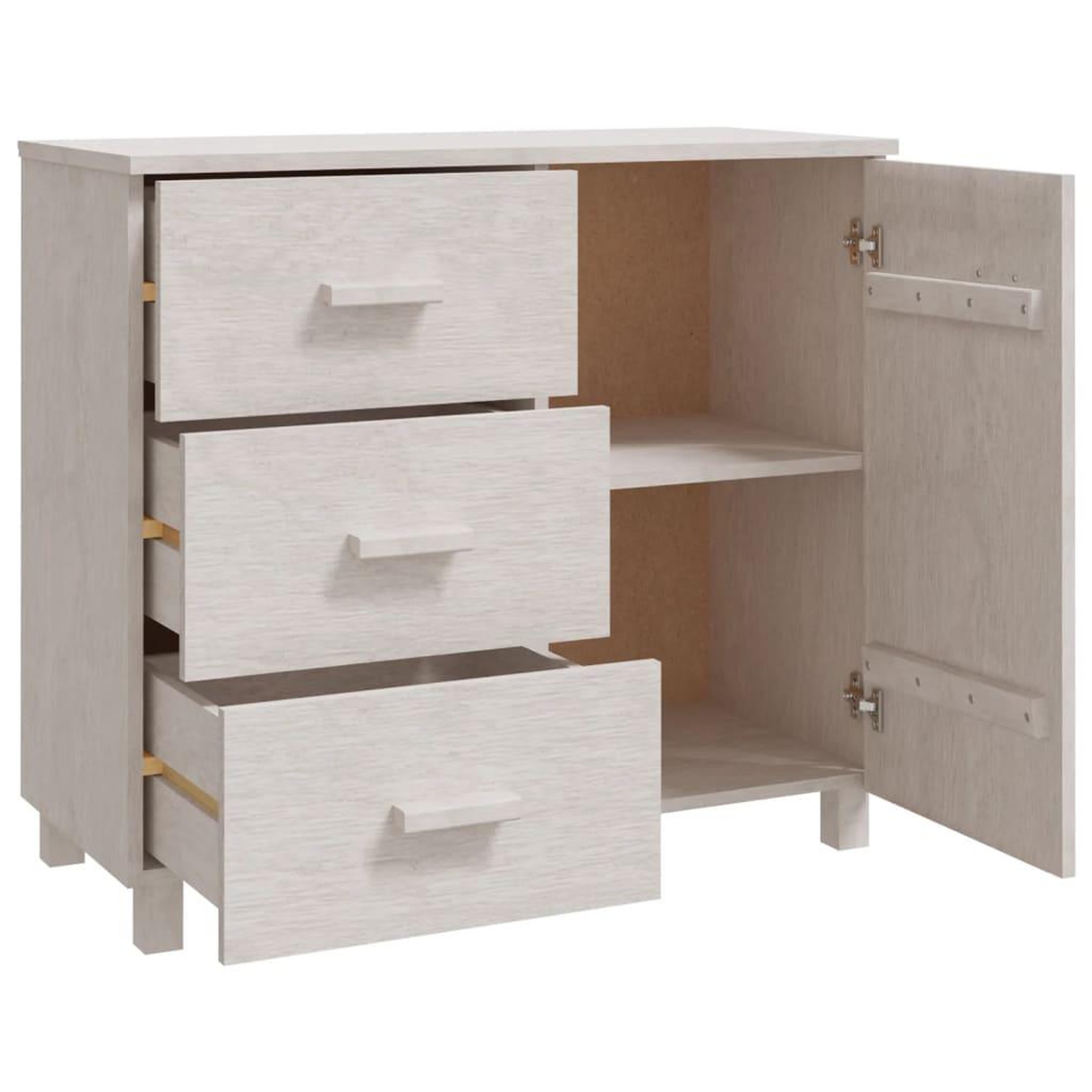 Voir la diapositive 5 : VIDAXL Buffet HAMAR Blanc 90x40x80 cm Bois massif de pin