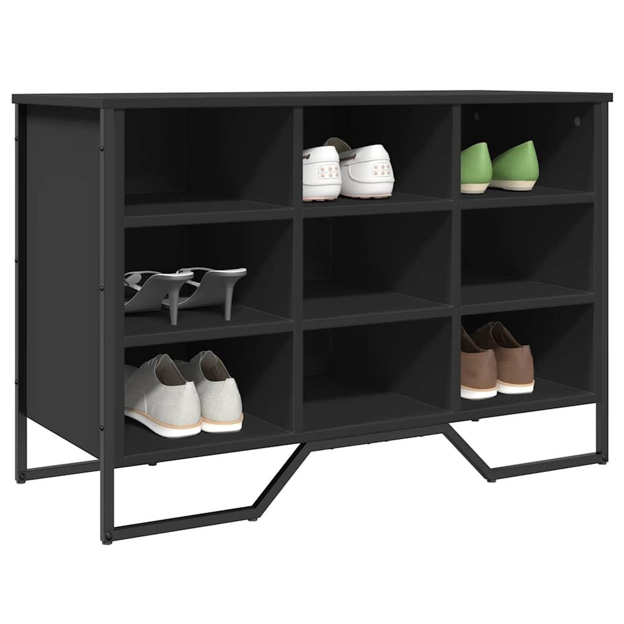 VIDAXL Armoire a chaussures noir 90x38x61,5 cm bois d'ingenierie