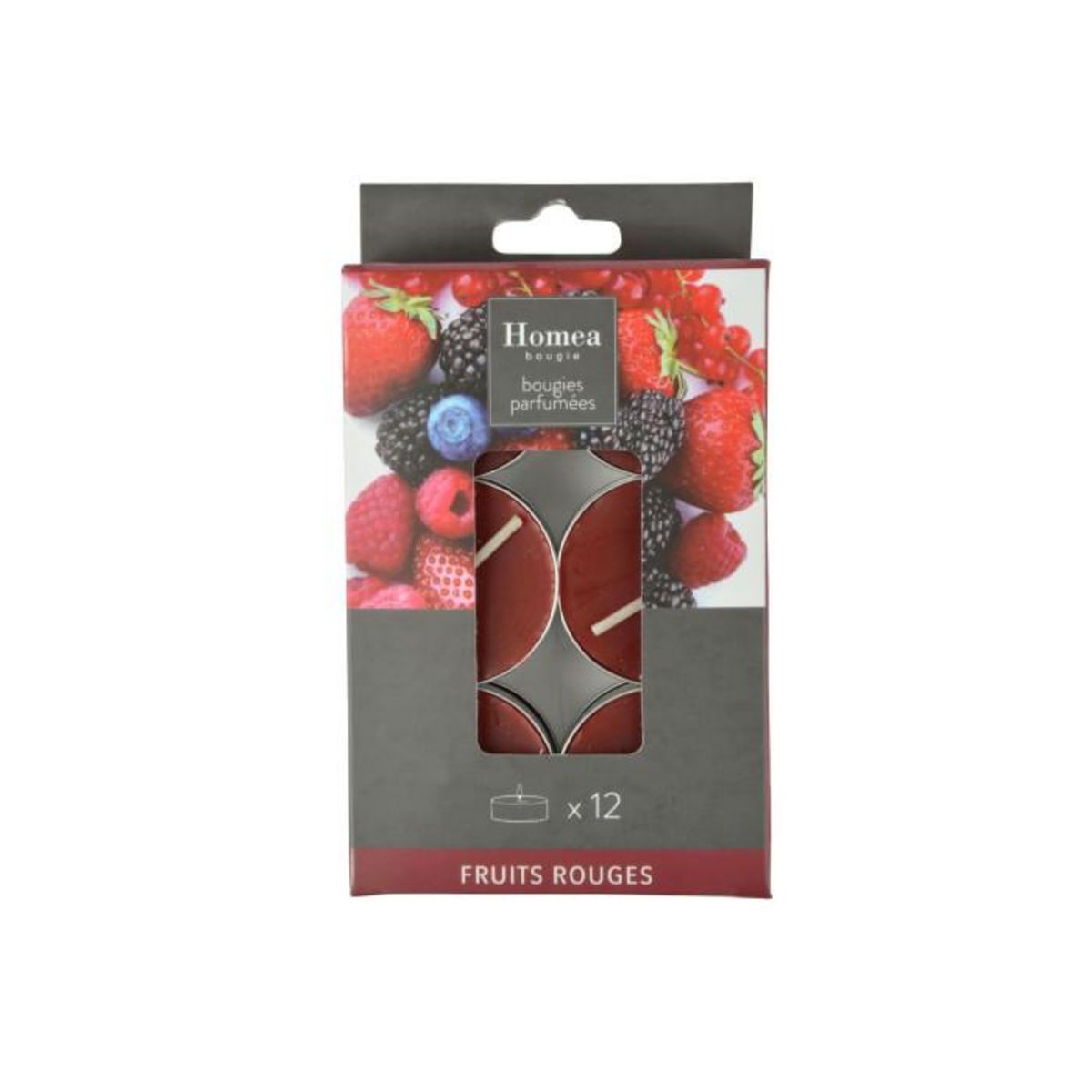 Paris Prix Lot de 12 Bougies Chauffe-Plat  Essentiel II  3,5cm Fruits Rouges