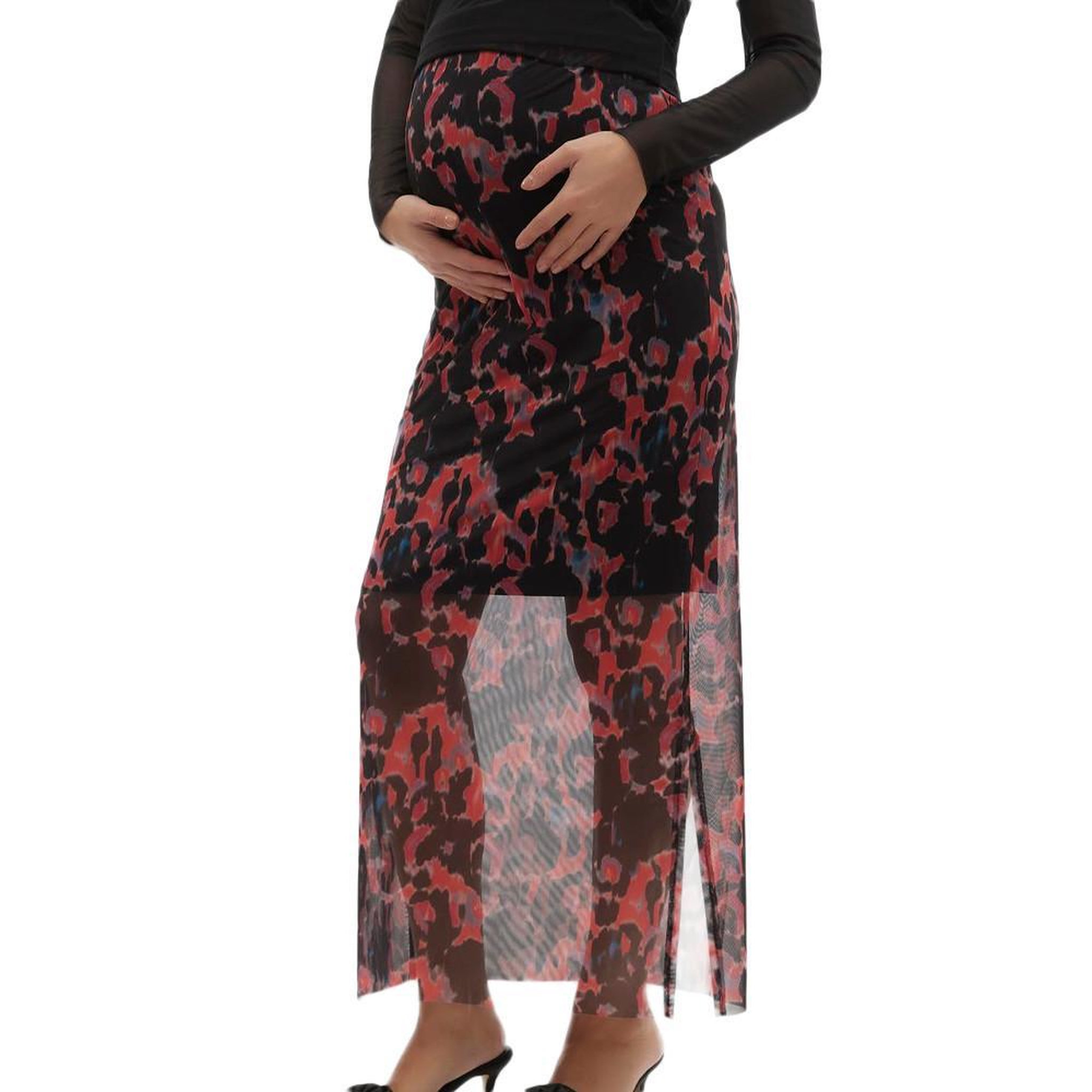 MAMALICIOUS Jupe e/Rouge Femme Mamalicious Lella. Coloris disponibles : Noir