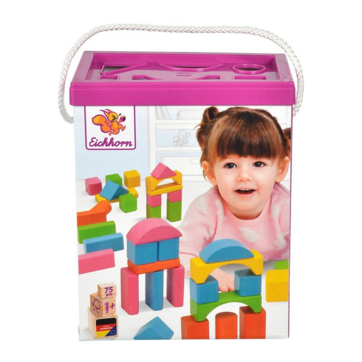 Eichhorn Eichhorn Wooden Blocks Colored, 75 pcs.