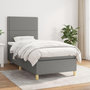 Voir la diapositive 1 : VIDAXL Sommier a lattes de lit avec matelas Gris fonce 80x200 cm Tissu