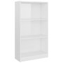 Voir la diapositive 2 : VIDAXL Bibliotheque 3 niveaux Blanc brillant 60x24x109 cm Bois