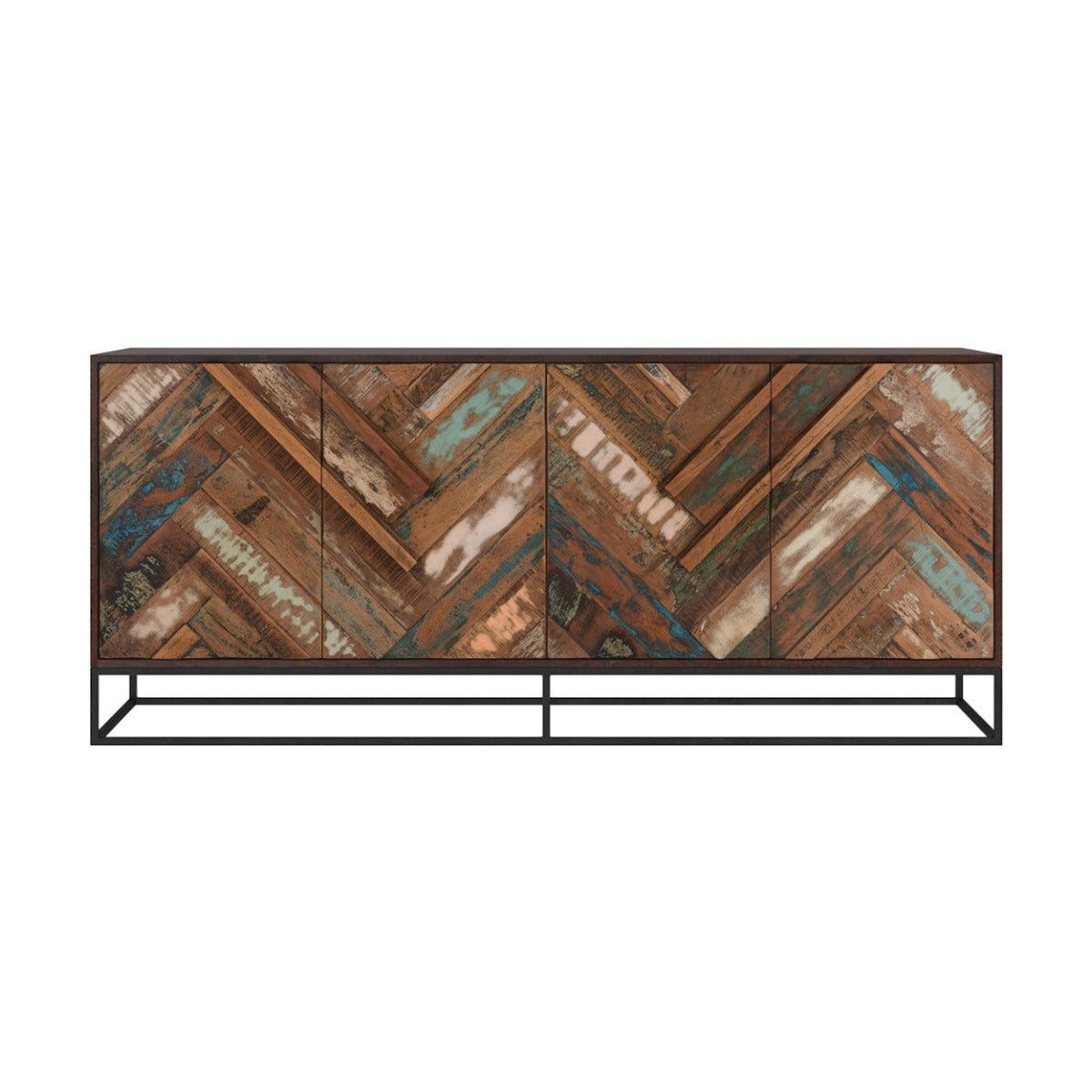 Rendez vous déco Buffet 4 portes en bois d'acacia et bois recyclé-Krabi