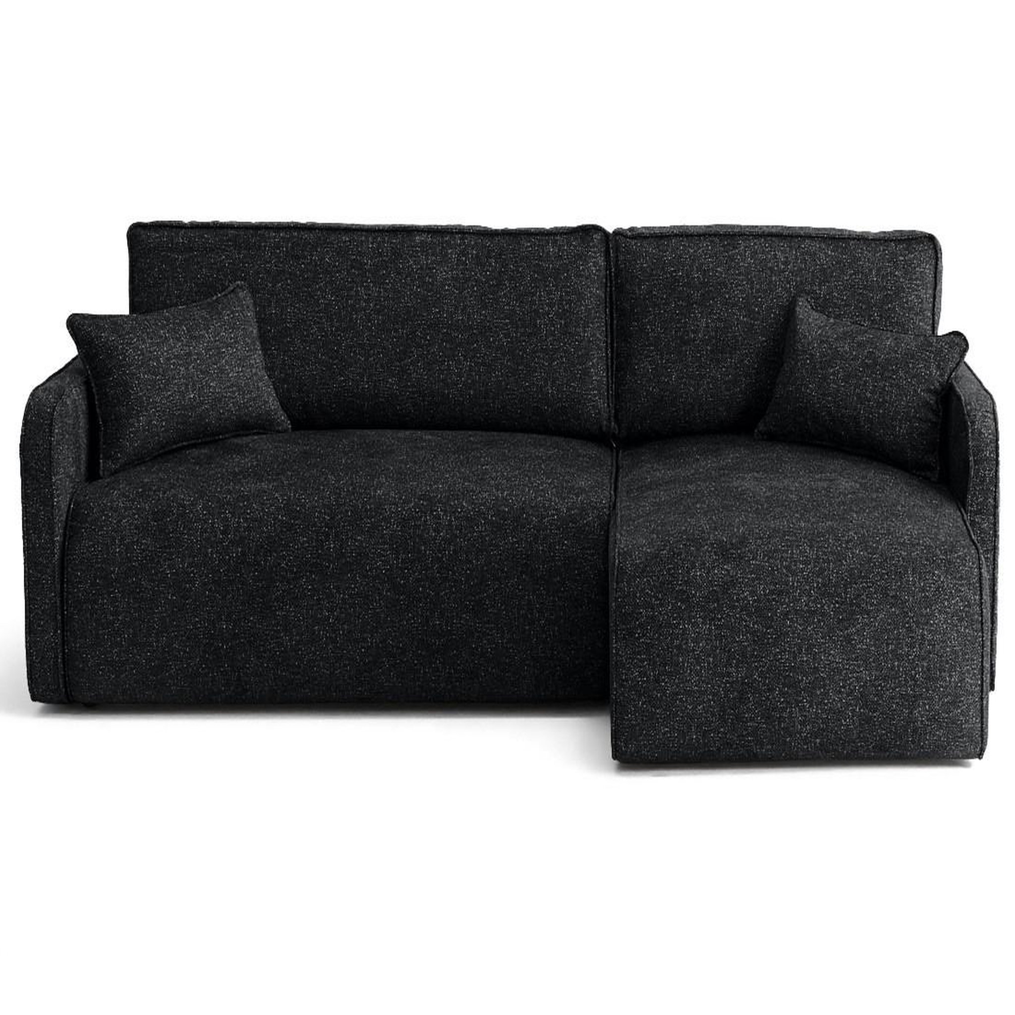 Voir la diapositive 1 : LISA DESIGN Apolline - canapé d'angle réversible 4 places convertible avec coffres en tissu moucheté