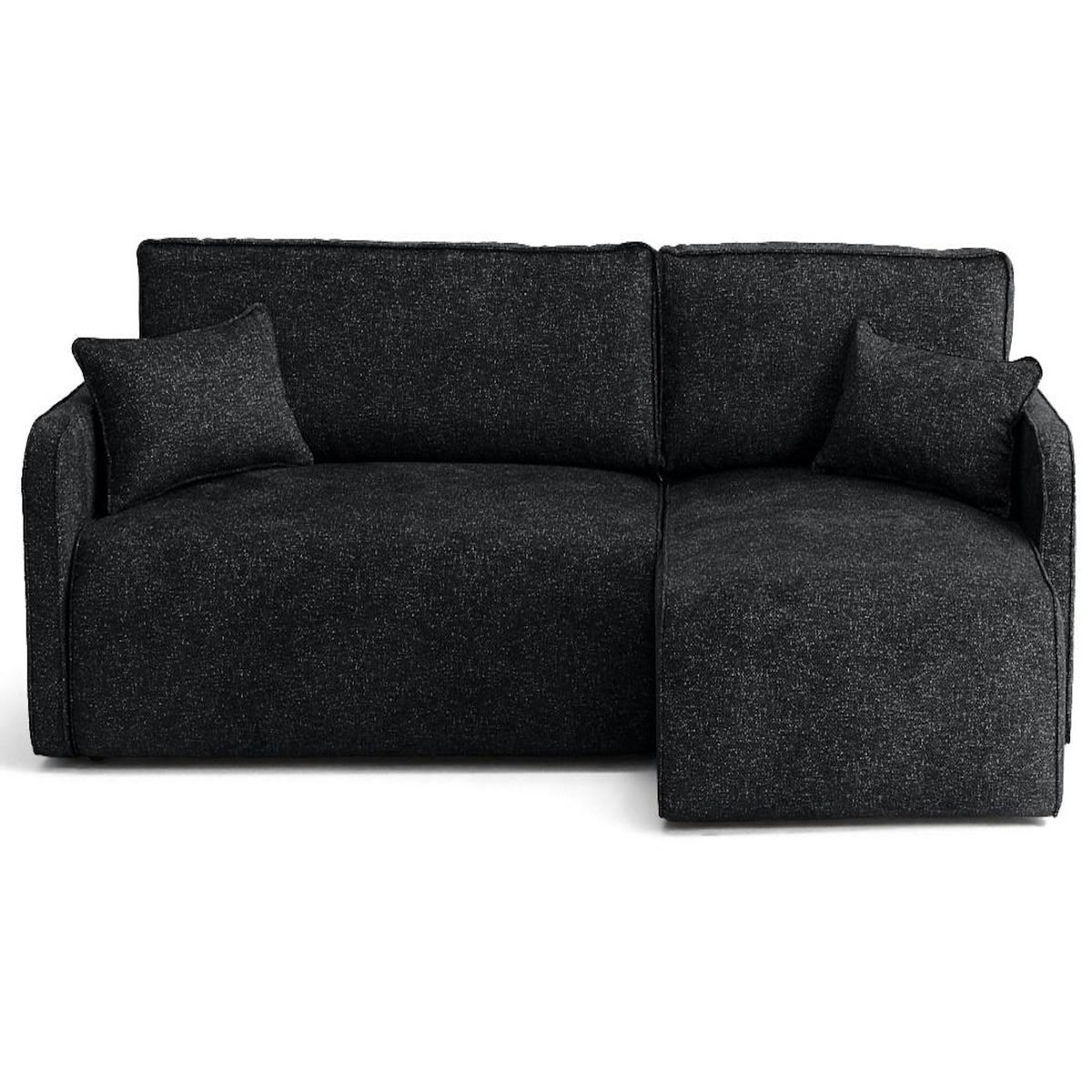 LISA DESIGN Apolline - canapé d'angle réversible 4 places convertible avec coffres en tissu moucheté