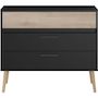 Voir la diapositive 6 : PARISOT Commode - AALBORG - 3 tiroirs - Décor Noir et chene - Style Scandinave - L90,8 x P39,9 x H77,5 cm - PARISOT