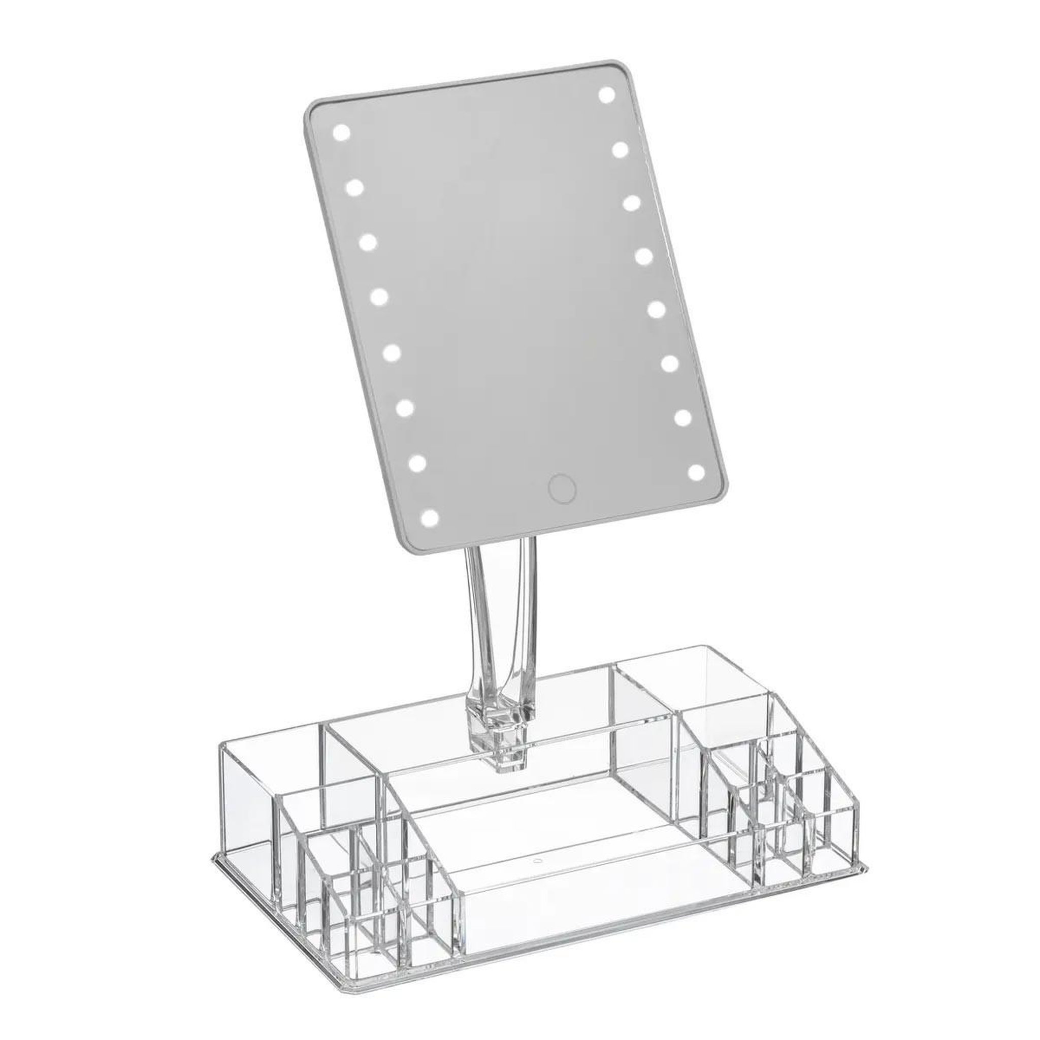 Voir la diapositive 2 : FIVE Organiseur avec miroir led  selena  38cm transparent