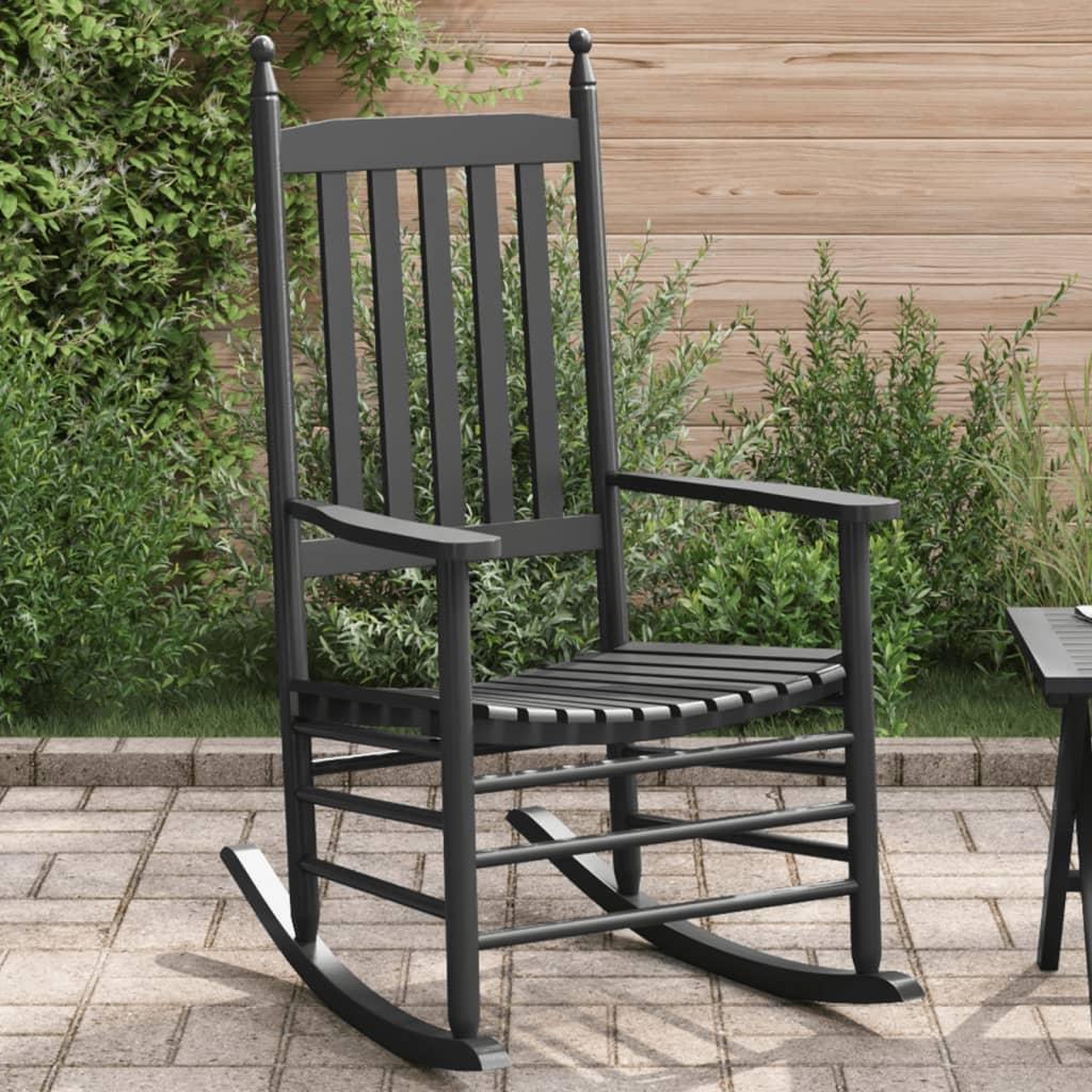 VIDAXL Chaise a bascule avec siege incurve noir peuplier massif