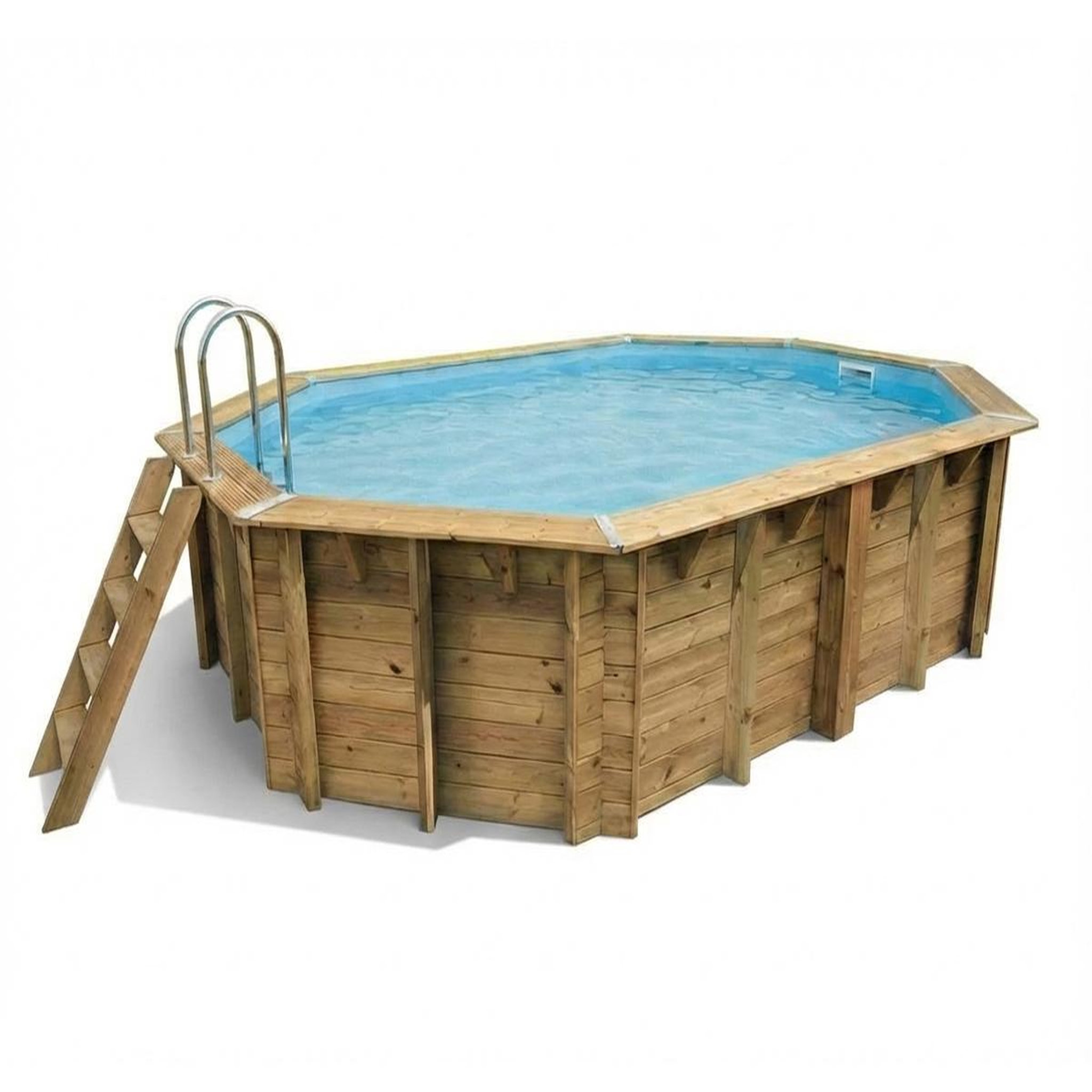 Ubbink Piscine bois Azura 6,10 x 4,00 x 1,20 m - Liner bleu - Ubbink