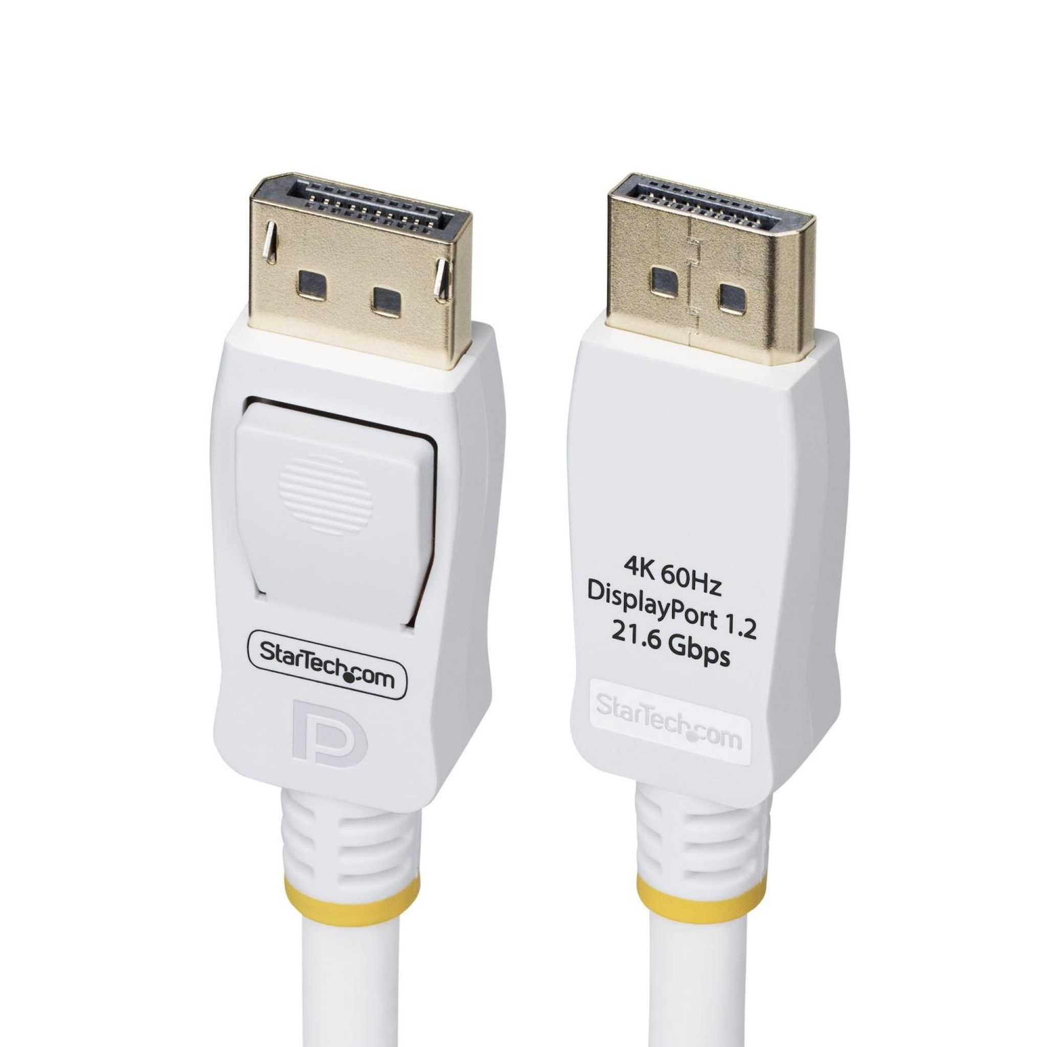 Startech Startech.com câble displayport 1.2 de 1,8m blanc certifié vesa, 4k 60hz, 21.6gbps, connecteurs dp verrouillables, câble displayport dp 1.2, câble de moniteur dp, m/m